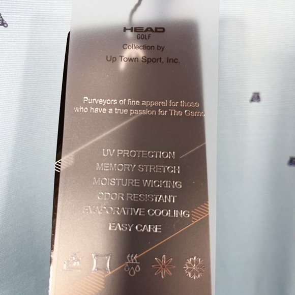 NEW Head Golf Blue Golf Cart Novelty Print Polo Shirt Polyester Spandex Size XL - Picture 4 of 8